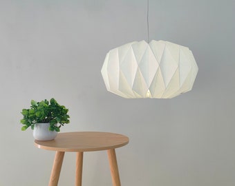 Pumpkin Paper Origami  Lamps, White Paper Lampshade Pendant for Festival Decor