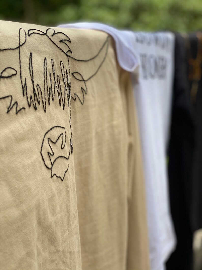 Made To Order Hand embroidered Highland Cow long sleeve shirt