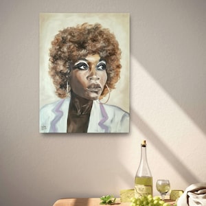 Beautiful Afro Woman – Hand-Painted Oil Portrait on Canvas – Original Modern Afrocentric Wall Art – Feminine Strength and Style - 60x80 cm
