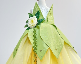 Tiana Girl Costume, Princess Toddler Costume, Birthday Dress, Halloween Costume