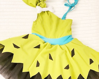 Pebbles Flintstone Outfit/Pebbles Flintstone Costume/Pebbles Birthday Outfit/Pebbles Birthday/Pebbles Photoshoot Dress