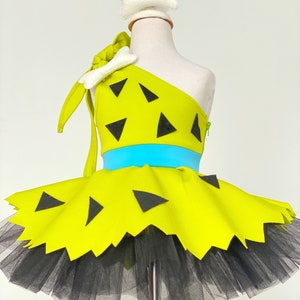 Pebble Costume/ Flintstone Pebbles Costume/ Pebb outfit/ Pebble First Birthday Outfit/ Green Birthday Fluffy Tulle Dress / Photoshoot