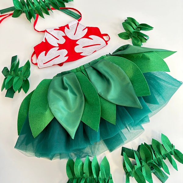 Costume de fille inspirée de Lilo, Costume d'enfant en bas âge de l'île hawaïenne, Costume de Lilo et Stitch, tenue d'anniversaire de bébé Tutu, Costume d'Halloween de Photoshoot