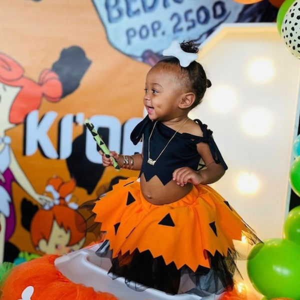 Pebbles Flinstone Outfit/Pebbles Flinstone Costume/Pebbles Birthday Outfit/Pebbles Birthday/Pebbles Photoshoot Dress