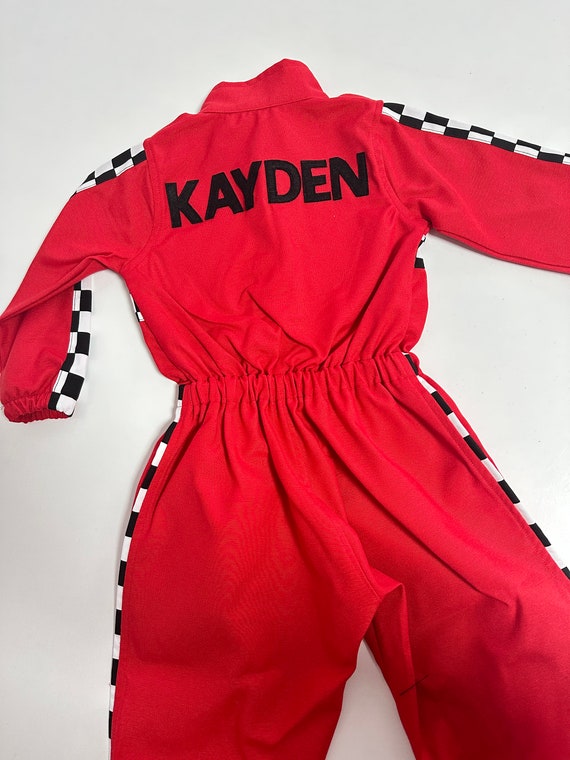 Red Racing Suit, Unisex Red Racer Suit, Car Birthday Party