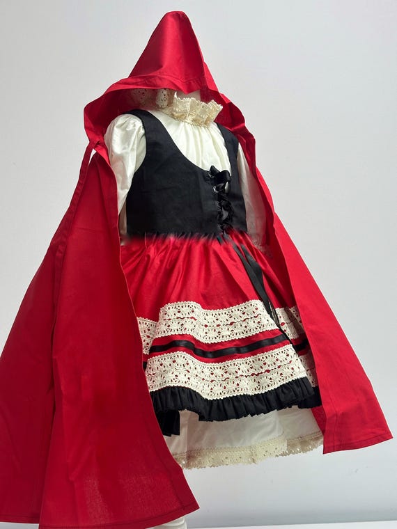 Red Riding Hood Costume, Toddler Girl Birthday Dress, Halloween Costume, Photoshoot Dress, Party Cosplay Dress
