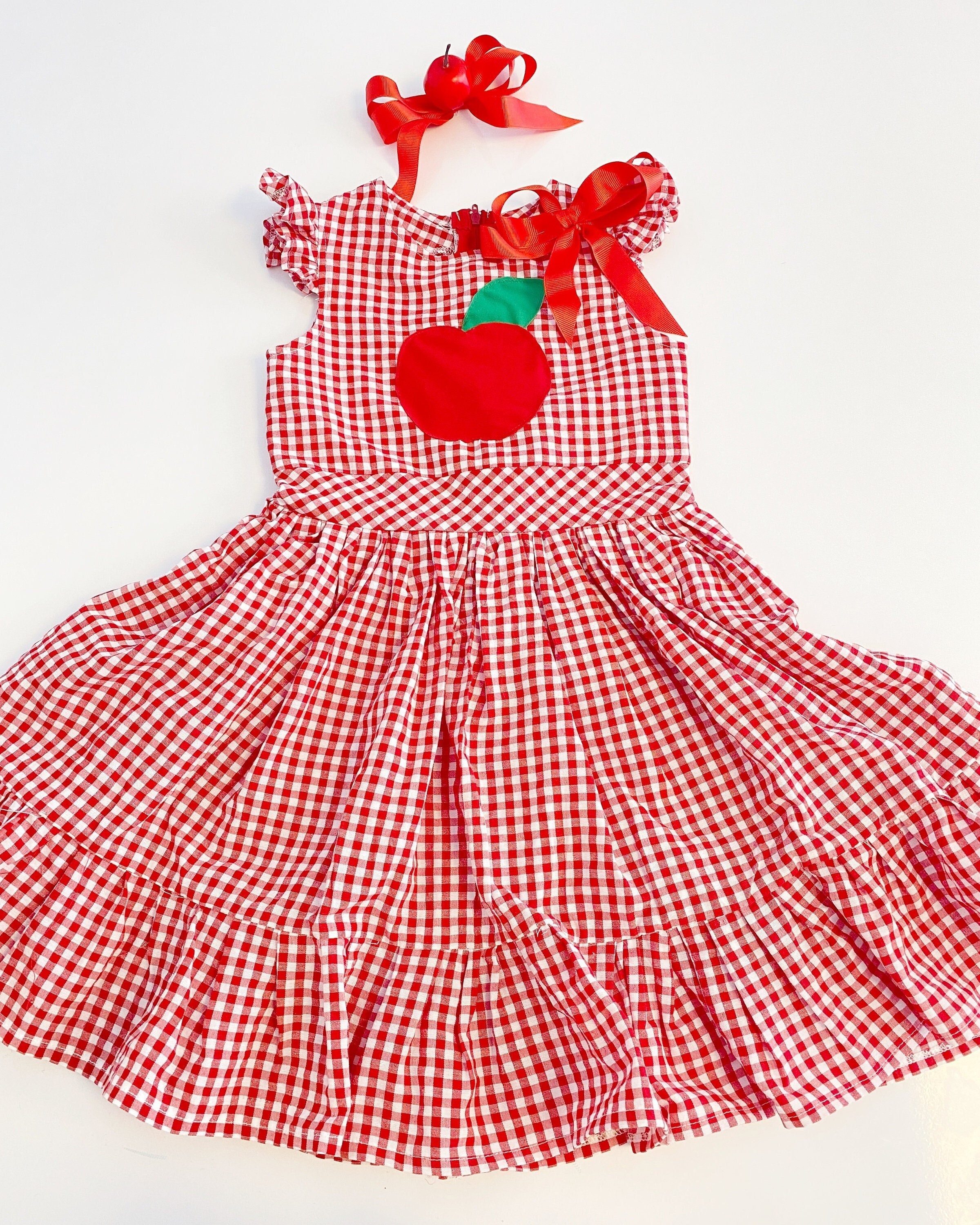 Back to School Girl Dress Apple Day Dress Kindergarten - Etsy Australia Back to School Girl Dress Apple Day Dress Kindergarten - Etsy Australia