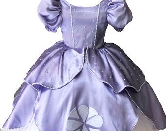 Sofia Inspired Costume, Princess Sofia Costume, Sofia Dress, Disney Princess Gown, Toddler Birthday Outfit, Girl Party Dress, Hallowen Garb