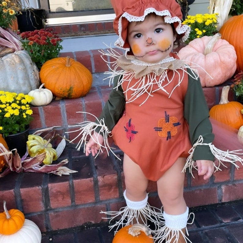wizard of oz baby girl costume, halloween baby costume, scarecrow costume, funny girl costume, fancy girl toddler outfit, photo shoot outfit, kids halloween handmade costume, cutest scarecrow, cosplay
