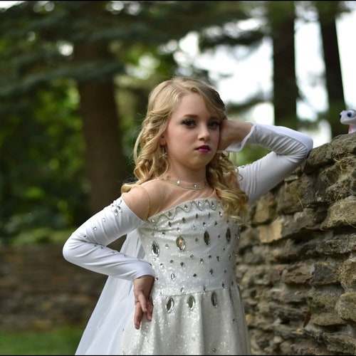 toddler elsa dress G.C Girls Frozen Costume Princess Dress Up Clothes with Long Cape Kids Wig Crown Wand Jewelry Necklace Access First Birthday Features Frozen 2 Toddler Sequins Princess
