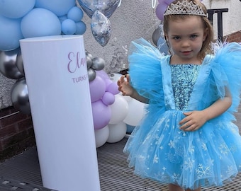 Elsa Inspired Costume, Frozen Girl Outfit, Elsa Birthday Girl Dress, Elsa Birthday Toddler Tutu, Frozen Baby Dress, Frozen Theme Party Gown