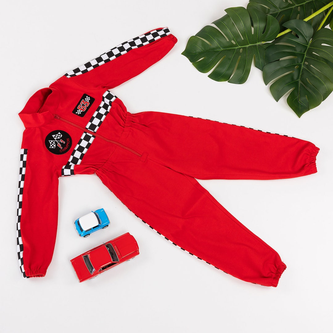 Red Racing Suit, Unisex Red Racer Suit, Car Birthday Party Costume ...