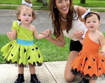 Green Pebble Costume, Flintston Pebble Costume, Pebble Girl Outfit , Pebble Birthday Dress, Kids Halloween Costume