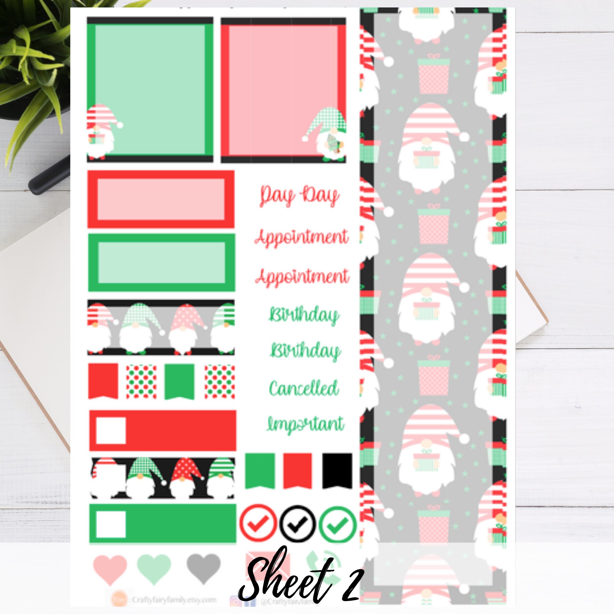 December Monthly Planner Sticker Kit for Erin Condren/bullet Journal ...