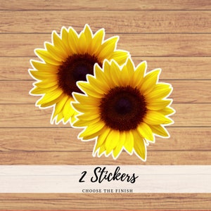 Stickers tournesols jaunes - Fleurs printemps-été mignonnes Sticker pour ordinateur portable
