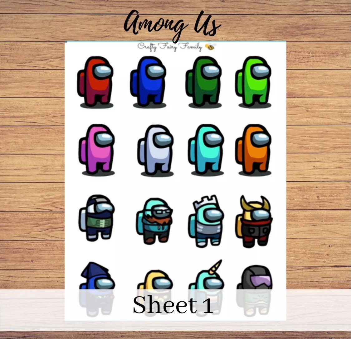 Among Us Lockdown Activity Stickers Among Us Roblox Etsy - roblox activities