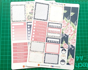 Wekelijkse planner sticker kit voor Erin Condren of een formaat planner - Bloem thema 