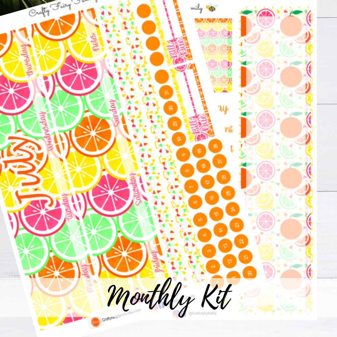 July Monthly Planner Sticker Kit for Erin Condren/bullet Journal/happy ...