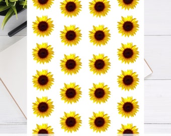 Sunflower stickers - 22 sunflower stickers - planner stickers- bujo - Erin condren planner - Happy planner