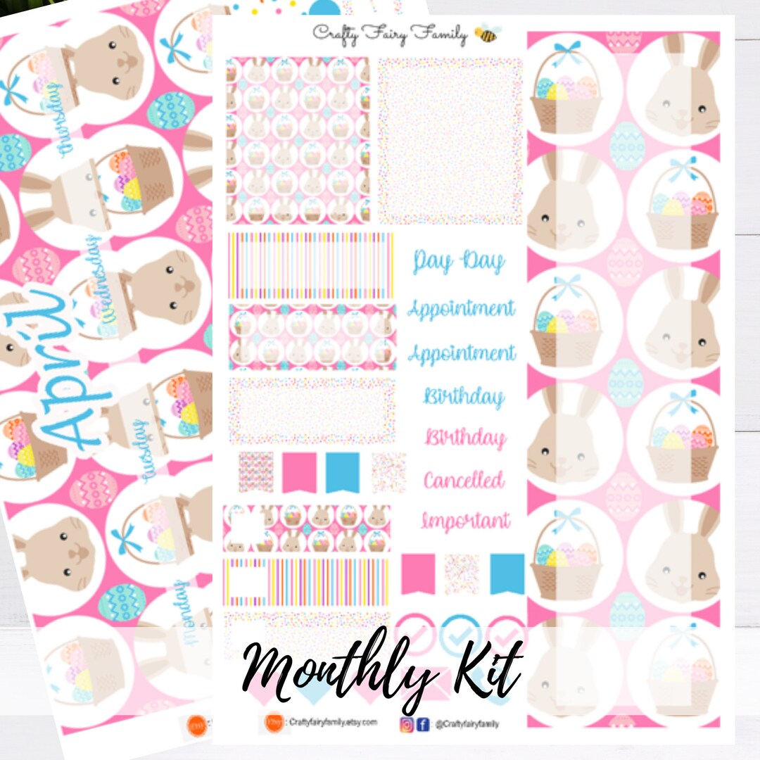 April Monthly Planner Sticker Kit for Erin Condren/bullet Journal/happy ...