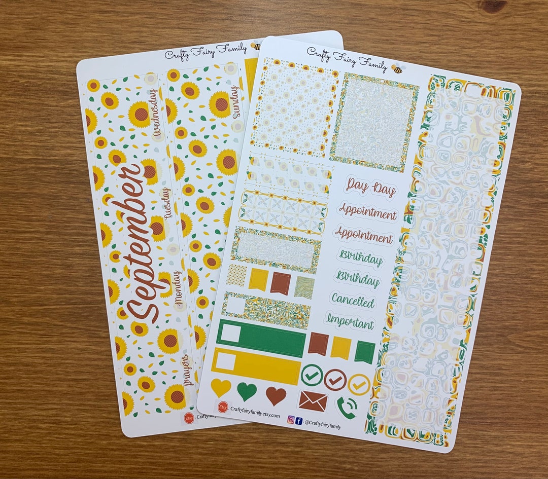 September Monthly Planner Sticker Kit for Erin Condren/bullet Journal ...
