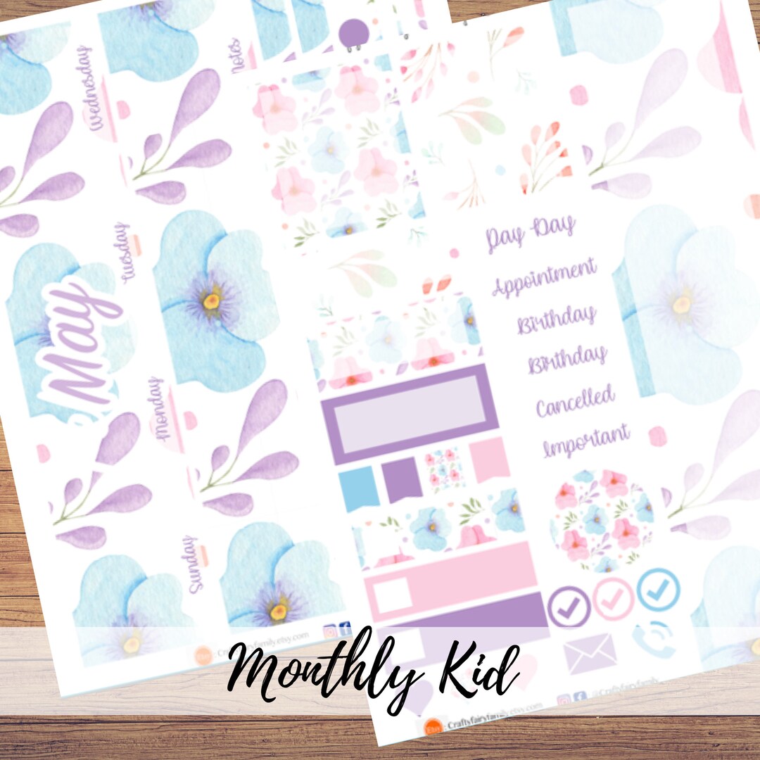 May Monthly Planner Sticker Kit for Erin Condren/bullet Journal/happy ...