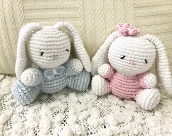 Amigurumi bunny, handmade crochet bunny, handmade toy, nursery decor, gift for kids, baby shower, stuffed rabbit, soft toy