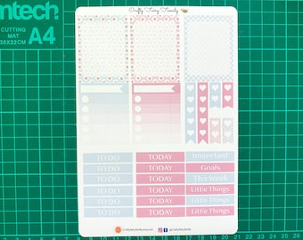 Weekly planner sticker kit for Erin Condren or any sized planner - Pastel rose and blue