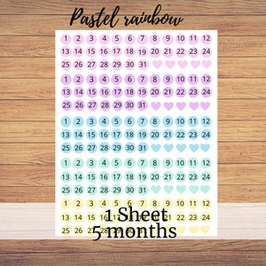 Date numbers, Bujo stickers, Planner Stickers, Erin Condren stickers