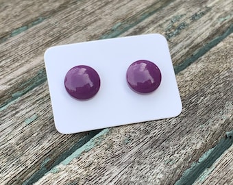 Pendientes Morados 10mm / Pendientes Circulares / Pendientes Morados
