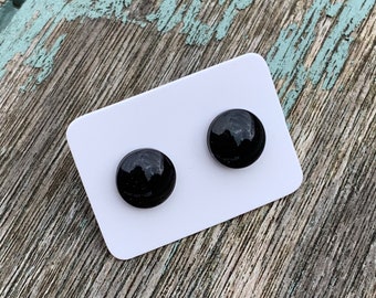 Tachuelas Negras 10mm / Tachuelas Circulares / Pendientes Negras
