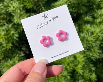 Studs de flores rosas / Pendientes de flores rosas / Regalos para amantes de las flores
