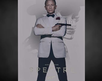 Folleto del estreno mundial de James Bond Spectre Royal (2015) — En perfecto estado