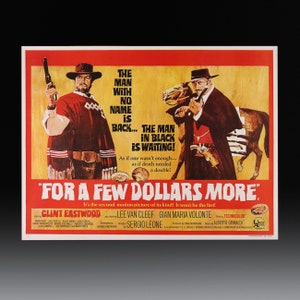 Por unos dólares más (1965) Póster cuádruple original del Reino Unido - Respaldo de lino