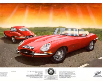 E Type Jaguar Limited Edition Print airbrush art