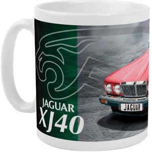 Tazza personalizzata con i loghi di Jaguar XJ40 e Daimler, disponibile in 10 colori!