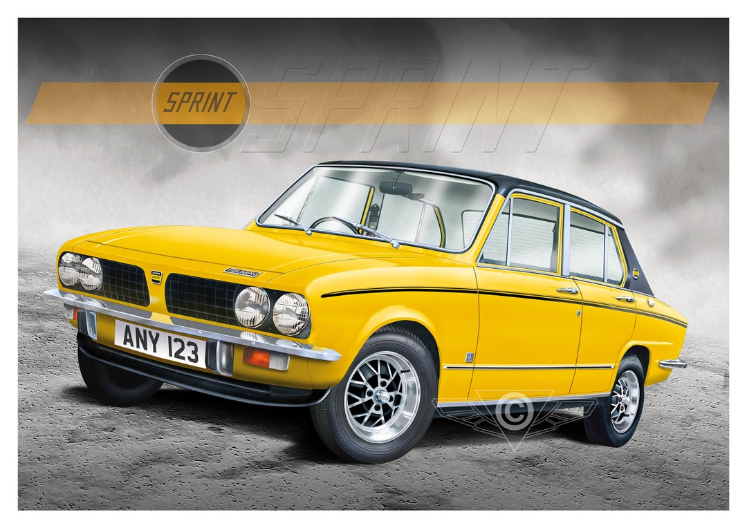 Bespoke Triumph Dolomite Family Airbrush Classic Car Print – Make
