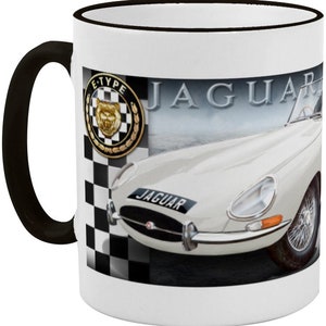 E Type Jaguar Series 1 airbrush art fabulous collector&#39;s mug in 10 great colours