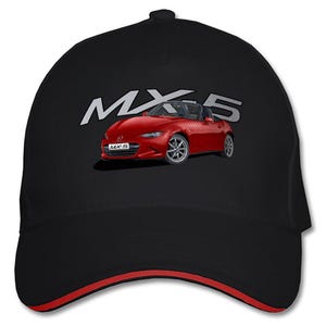 Gorra de béisbol Mazda MX-5 personalizada con 8 colores de coche y 4 tonalidades de gorra.