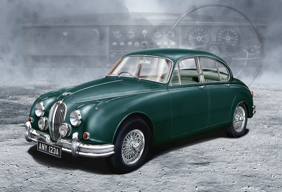 Jaguar Mk2 メタル工芸品 特注品 Bespoke Jaguar MK2 Airbrush Art Print Where My Painting Morphs