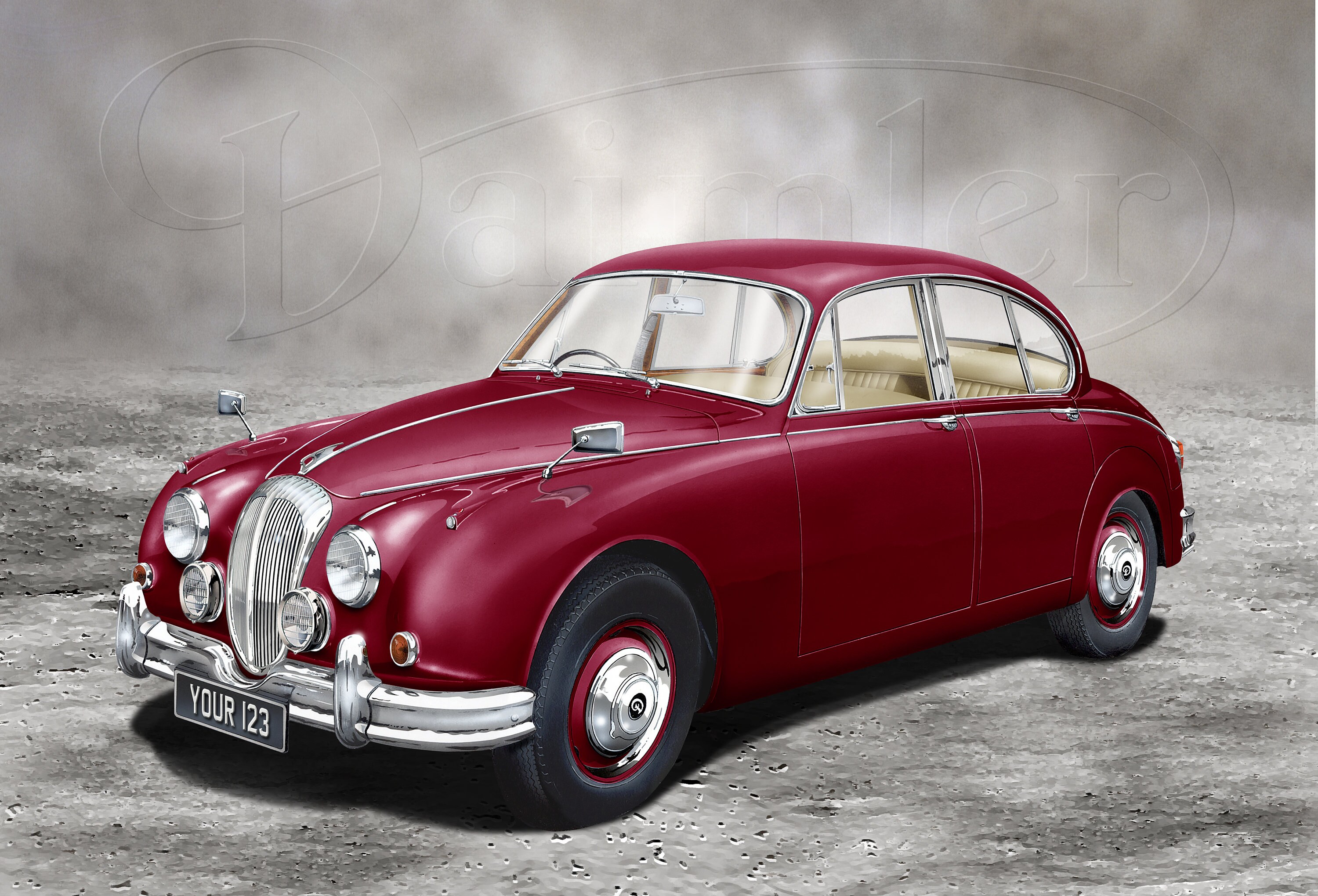 Customizable Jaguar MK2 Airbrush Art Print, Daimler Options - Etsy