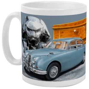 Jaguar MK2 and 240/340 Collectors mugs! Airbrush art from the Steve Fermor Gallery in 2 designs both in 8 colours. The best out there!