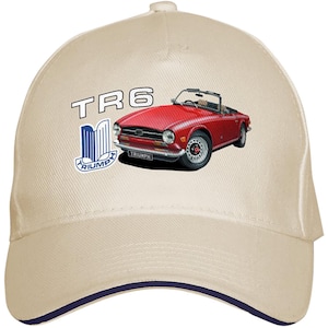 Fabulous Triumph TR6 Baseball caps. Car available in 10 colours, caps available in 6 colours. Unique designs