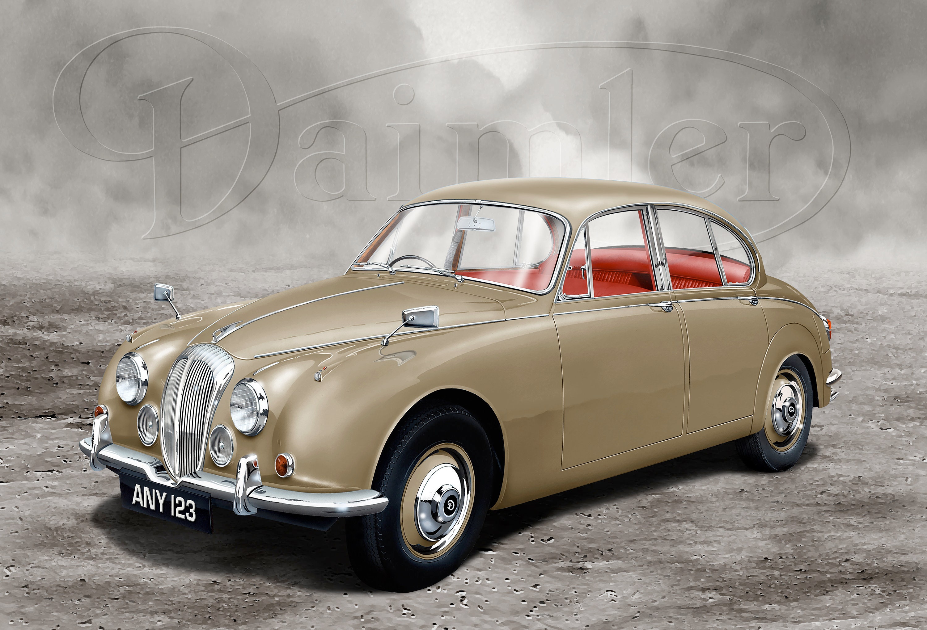Bespoke Jaguar MK2 Airbrush Art Print Where My Painting Morphs
