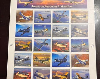 Foglio di 20 Progressi americani nell'aviazione, Francobollo statunitense 2004, (20) Francobolli da 37 centesimi, Voli d'epoca