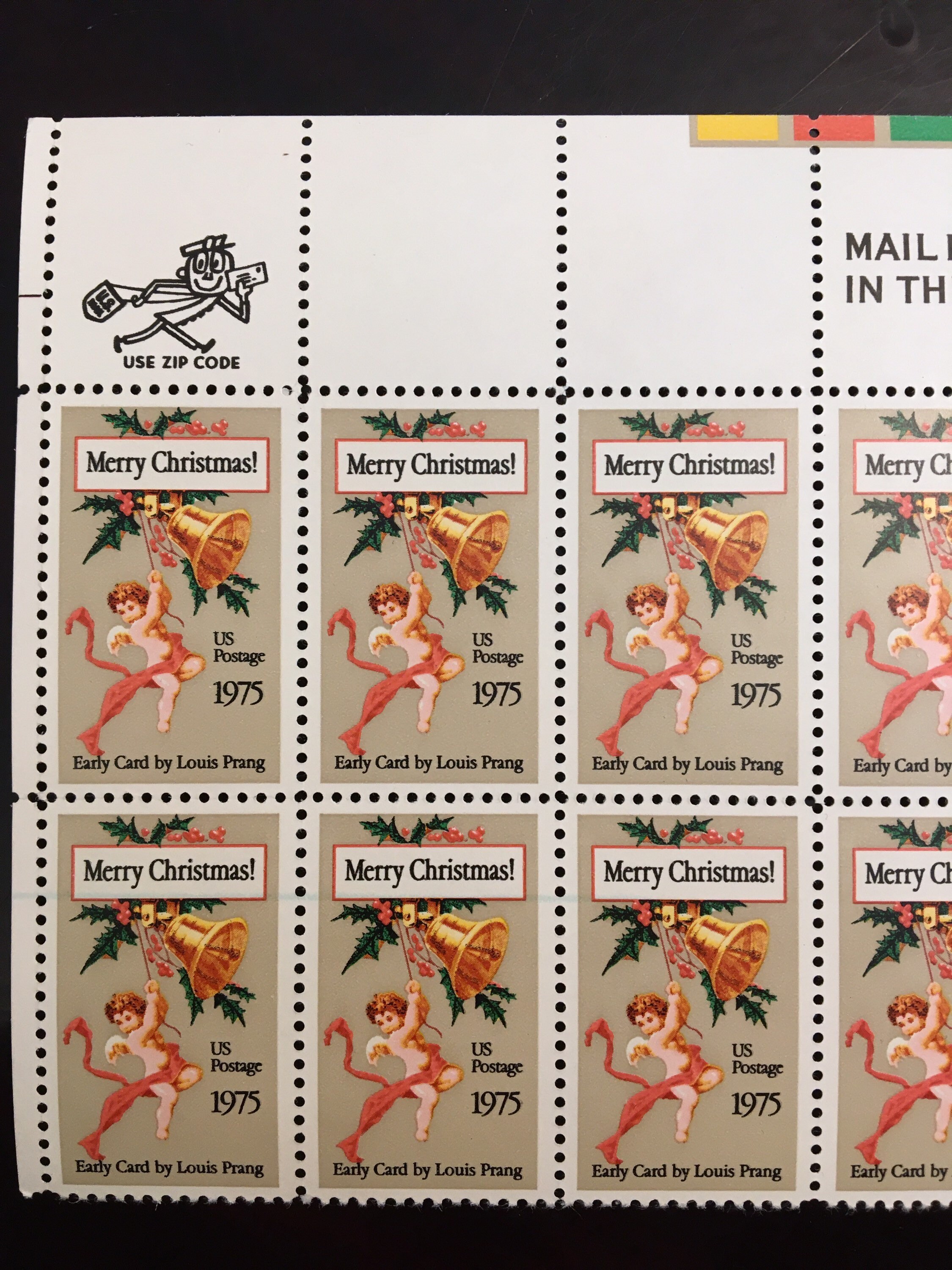 USPS 20 Postage Stamps Merry Christmas 10 Cent Stamps Block of Etsy