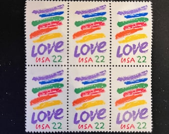 6- LOVE Crayons 22 cent stamps for Wedding Invitations or Save the Date Postage Stamps Vintage stamp