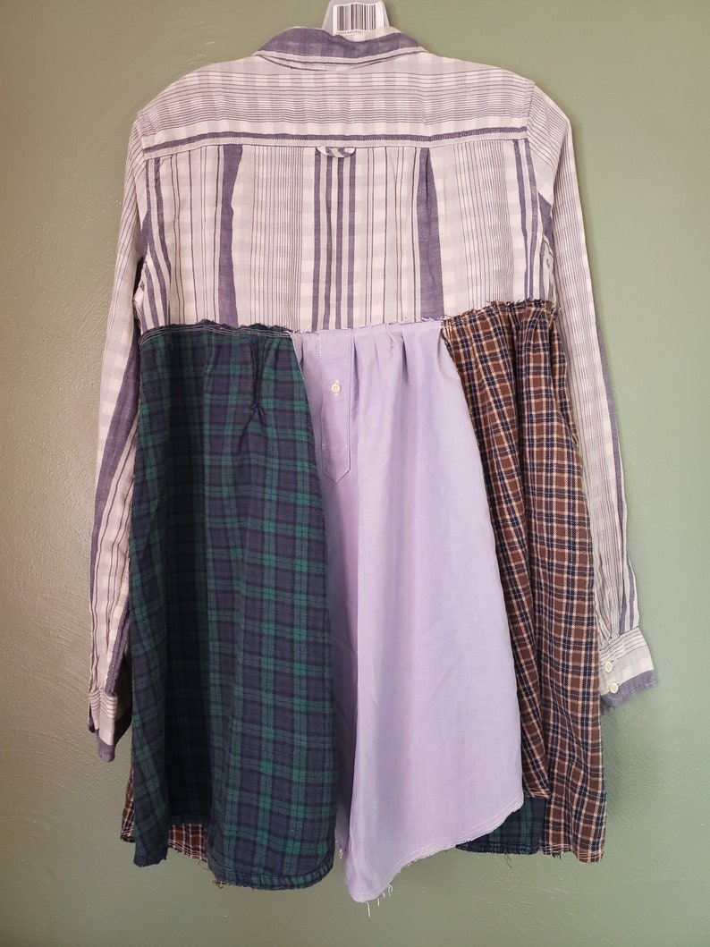Asymmetric Hem Upcycled Clothing Shabby Farmhouse Chic Refashioned Rustic Tunic Eco Friendly