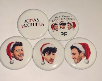 Jonas Brothers Christmas Button Set of 5 Pins