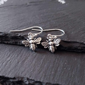 Sterling Silver Tiny Bumble Bee Earrings